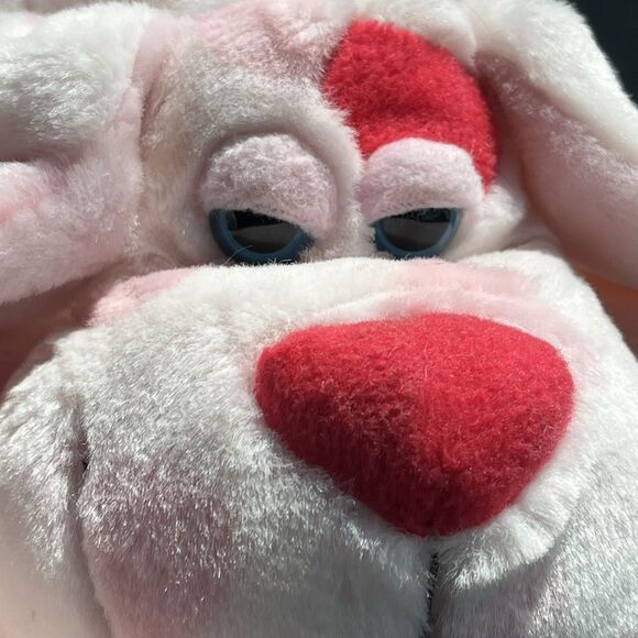 Puppy Love Floppy Pink Dog Plush Stuffed Animal Toy Heart Nose Soft Blue Eyes - Picture 2 of 12